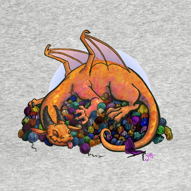 Yarn Hoarding Dragon by FiendishThingyArt